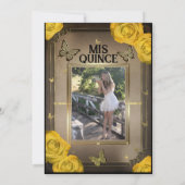 金ゴールドティアラバタフライイエローローズキンセアニラ 招待状 (裏面)