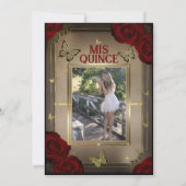 金ゴールドティアラバタフライマルーンバラクインセアニラ 招待状 (裏面)