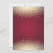 金ゴールドティアラ紙吹雪ブルガンディースウィート16パーティー 招待状 (裏面)