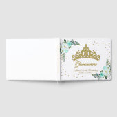 金ゴールドティアラ赤面ティール（緑がかった色）フローラキンセアニェラ ゲストブック (全面)