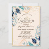 金ゴールドティアラ、ストリングライトウッドフラワーカーニーチェニェラ 招待状 (正面)