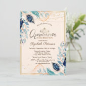 金ゴールドティアラ、ストリングライトウッドフラワーカーニーチェニェラ 招待状 (スタンド正面)