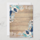 金ゴールドティアラ、ストリングライトウッドフラワーカーニーチェニェラ 招待状 (裏面)