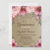 金ゴールドティアラ、ストリングライトフラワークラフトキンセニェラ 招待状 (正面)