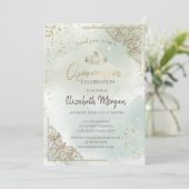 金ゴールドティアラ、ダイアモンズウォーターカラーグリーンキンセアニラ 招待状 (スタンド正面)