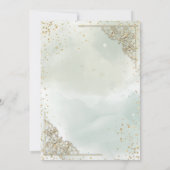 金ゴールドティアラ、ダイアモンズウォーターカラーグリーンキンセアニラ 招待状 (裏面)