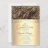 金ゴールドティアラ，ダイアモンズヒョウ印刷キンセアニラ 招待状 (正面)