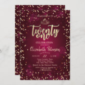 金ゴールドティアラ、ダイアモンズブルゴーニュ21歳の誕生日パーティー 招待状 (正面/裏面)