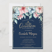 金ゴールドティアラ、ダイアモンズ、フローラクインセアニラ 招待状 (正面)