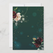 金ゴールドティアラ、ブルゴーニュの花グリーンキンセアニラ 招待状 (裏面)