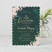 金ゴールドティアラ、ボホフラワーズグリーンキンセアニラ 招待状 (スタンド正面)