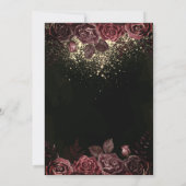 金ゴールドティアラ、紙吹雪ブルゴーニュフラワーズキンセアニラ 招待状 (裏面)