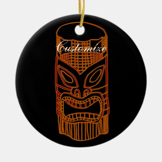 金ゴールドティキ彫刻サンダー_コーブ セラミックオーナメント (正面)