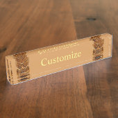 金ゴールドティキ彫刻サンダー_コーブ デスクネームプレート (側面)