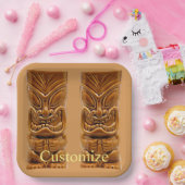 金ゴールドティキ彫刻サンダー_コーブ ペーパープレート (パーティー)