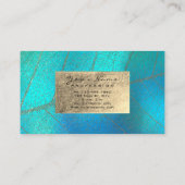 金ゴールドティファニーアクアセピアフォイルボタニカルデリケート 名刺 (裏面)