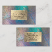 金ゴールドティファニー海トロピックフォイル植物性繊細 名刺 (正面/裏面)