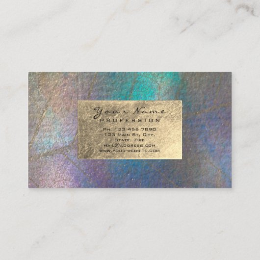 金ゴールドティファニー海トロピックフォイル植物性繊細 名刺 (裏面)