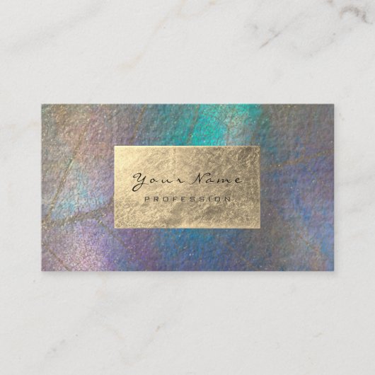 金ゴールドティファニー海トロピックフォイル植物性繊細 名刺 (正面)