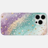 金ゴールドティール（緑がかった色）と紫に輝く Case-Mate iPhoneケース (裏面 (横))