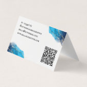 金ゴールドティール(緑がかった色)インクミニマルカスタムリストQRコード折り畳み 名刺 (裏面)