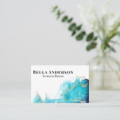 金ゴールドティール(緑がかった色)インクミニマルカスタムリストQRコード 名刺 (スタンド正面)