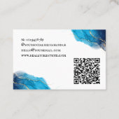 金ゴールドティール(緑がかった色)インクミニマルカスタムリストQRコード 名刺 (裏面)