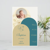 金ゴールドティール(緑がかった色)《キリスト教》洗礼式や命名式バプティスメニュー (スタンド正面)