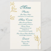 金ゴールドティール(緑がかった色)《キリスト教》洗礼式や命名式バプティスメニュー (裏面)