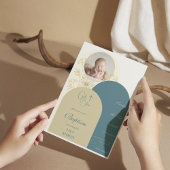 金ゴールドティール(緑がかった色)《キリスト教》洗礼式や命名式バプテスマ 招待状