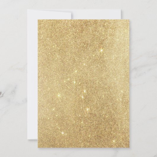 金ゴールドティール(緑がかった色)グラデーショングリッタードリップスィートセブン 招待状 (裏面)