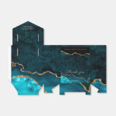 金ゴールドティール（緑がかった色）ゲート結婚式の引き出物ボックス フェイバーボックス (折り畳みなし)