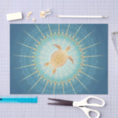 金ゴールドティール(緑がかった色)タートルアンドマンダラ 薄葉紙 (クラフト)