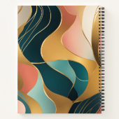 金ゴールドティール(緑がかった色)バラオーガニック形状 ノートブック (裏面)