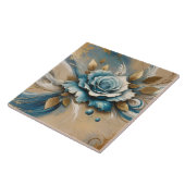 金ゴールドティール(緑がかった色)バラ タイル (側面)