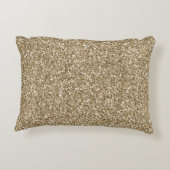 金ゴールドティール(緑がかった色)ブルーグリーングリッジーレオパードプリント アクセントクッション (裏面)