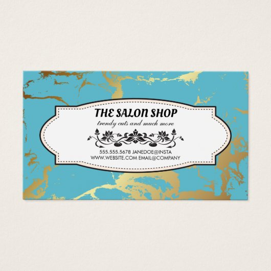 金ゴールドティール(緑がかった色)マーブル |ギフトカード (正面)