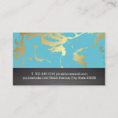 金ゴールドティール（緑がかった色）マーブル |メタリック 名刺 (裏面)