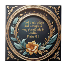 金ゴールドティール（緑がかった色）ヴェローナサンセットバイブル詩カスタマイズ タイル