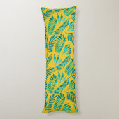 金ゴールドティール（緑がかった色）葉リーフシッスタイリッシュク寝具 ボディピロー (裏面 (縦))