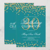 金ゴールドティール（緑がかった色）30th誕生日グリッター紙吹雪