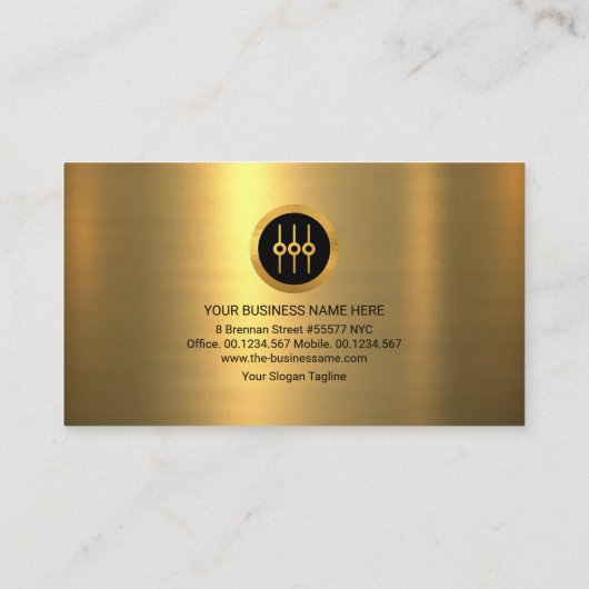 金ゴールドテクスチャオーディオディスプレイサウンドエンジニアDejay 名刺 (裏面)