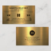 金ゴールドテクスチャオーディオディスプレイサウンドエンジニアDejay 名刺 (正面/裏面)