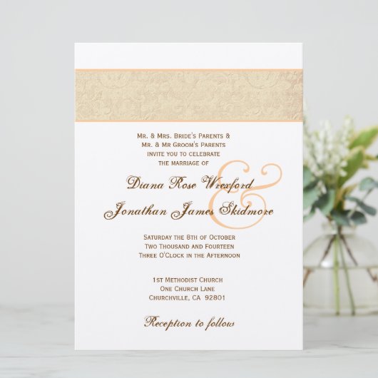 金ゴールドテクスチャダマスクと金ゴールドメタル 招待状 (スタンド正面)