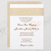 金ゴールドテクスチャダマスクと金ゴールドメタル 招待状 (正面/裏面)