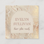 金ゴールドテクスチャビジネスカード スクエア名刺 (正面)