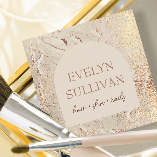 金ゴールドテクスチャビジネスカード スクエア名刺