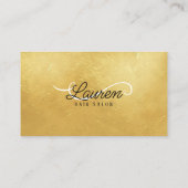 金ゴールドテクスチャヘアサロン美容師サロン 名刺 (裏面)