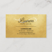 金ゴールドテクスチャヘアサロン美容師サロン 名刺 (正面)