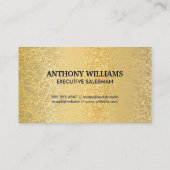 金ゴールドテクスチャメタリック/ライオンアイコン 名刺 (裏面)